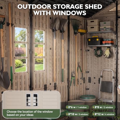 8x8 Ft Outdoor Storage Shed with Floor (8x8)