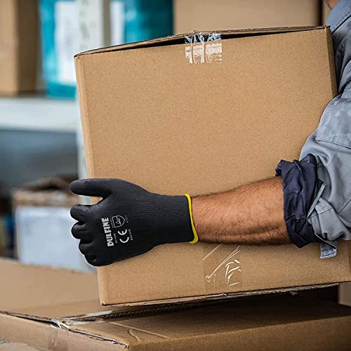 Safety Work Gloves for Men 12 Pairs (Black / X-Small)