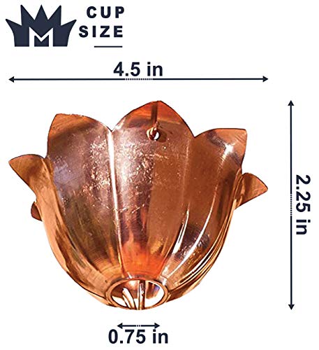 Pure Copper Lotus Cup Rain Chains for Gutters