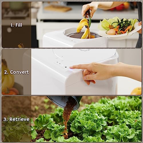 R500 Electric Kitchen Composter (Pearl White / Plastic Cover)