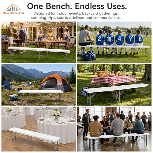 Plastic Folding Bench (8 feet / White)