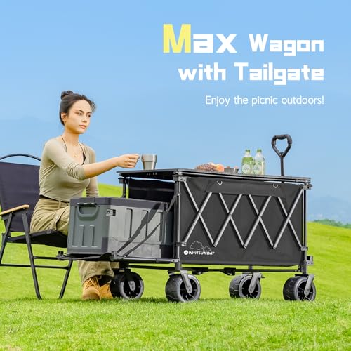 Collapsible Folding Wagon with Table (Black / Max With Table)