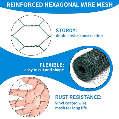 48'' x 50' Green Chicken Wire Fencing (Green 48'' x 50')