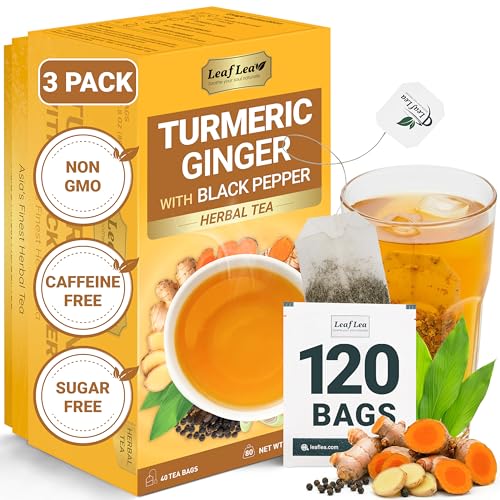 Turmeric Ginger Black Pepper Tea Bags (120 Tea Bags (Pack of 3))
