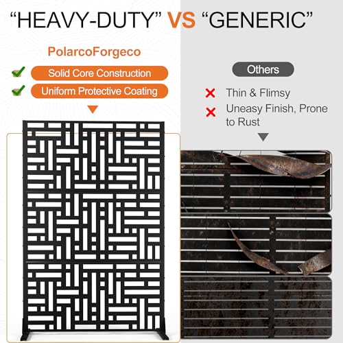 71" H Metal Outdoor Black Privacy Screen (71"H×47"W / Black Helen)