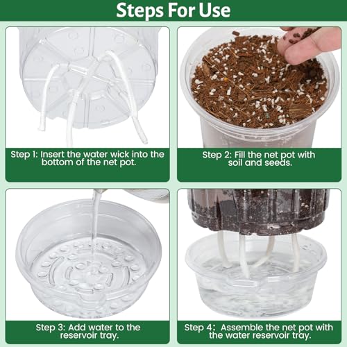 Self Watering Pots for Indoor Plants (6.5 Inch-12Pcs)
