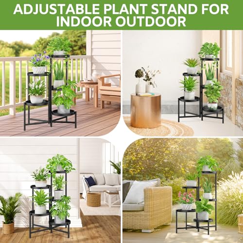 5 Tier Large Plant Stand with Garden Tools (Black with Tools / 5 Tiers)