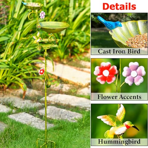 Free Standing Bird Baths for Outdoors (Hummingbird)
