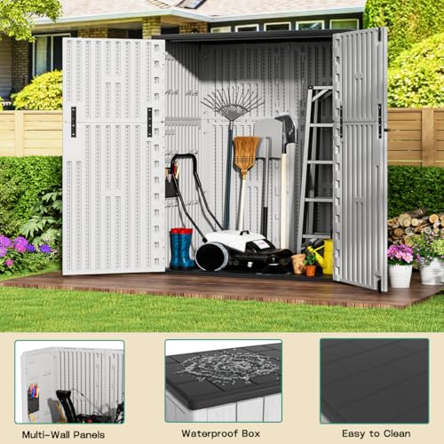 Outdoor Vertical Storage Shed (Gray / 57 Cu.ft)