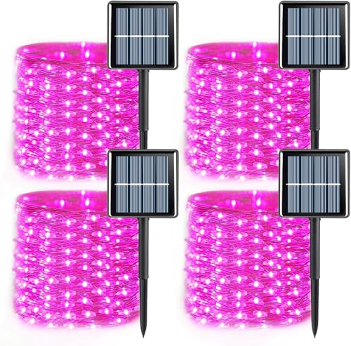 4 Pack Solar Fairy Lights (Pink / 4Pack*100LED)
