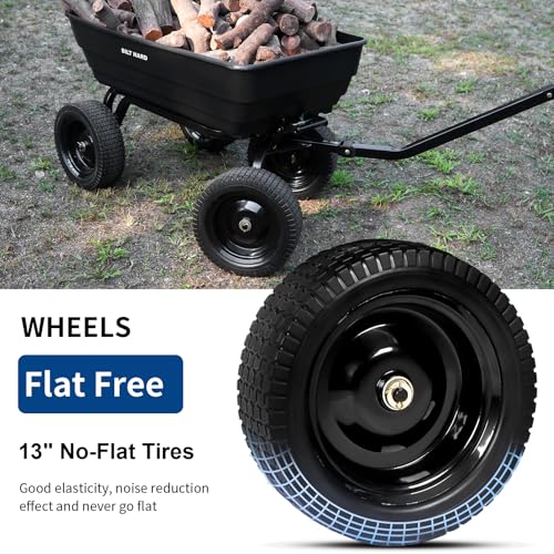 7 Cu Ft Poly Garden Dump Cart 1200 lbs with No Flat Tires