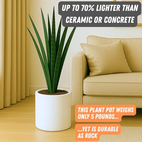 Large Planter for Indoor or Outdoor (Glossy White / 10 Inch)