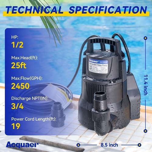 1 2 HP Automatic Sump Pump (19ft Cord)
