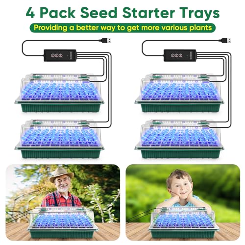 Seed Starter Tray with Grow Light (160 Count)