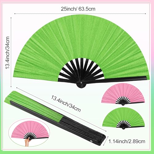 2 Packs Large Folding Hand Fans