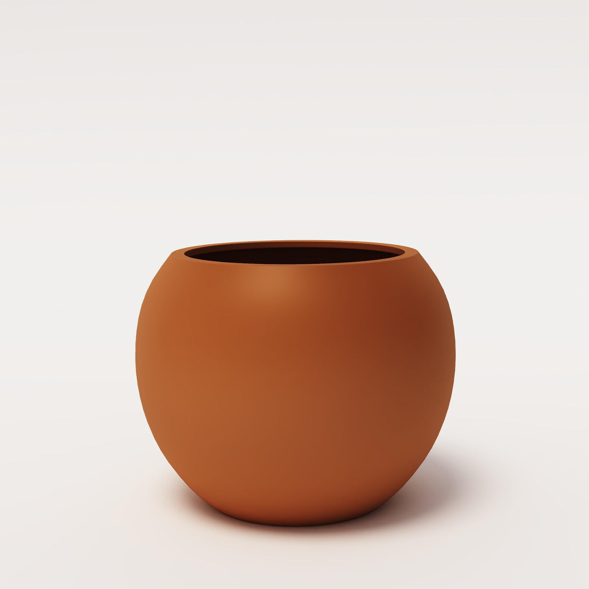 Premium Mt Sherman Fiberstone Sphere Planter for Indoor Outdoor Use (Terracotta / Medium 16.1''D x 13.6''H)