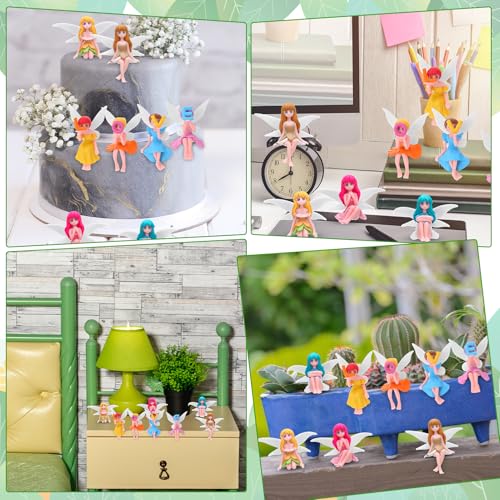 8 Pcs Fairy Figurines Miniature Fairies Love Letter Theme Set (3.46*2.16 inch)