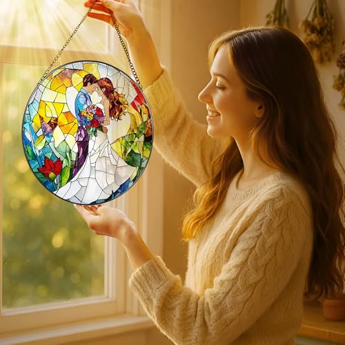 8'' Romantic Couple Wedding Sun Catcher Ornament (Romantic Couple)