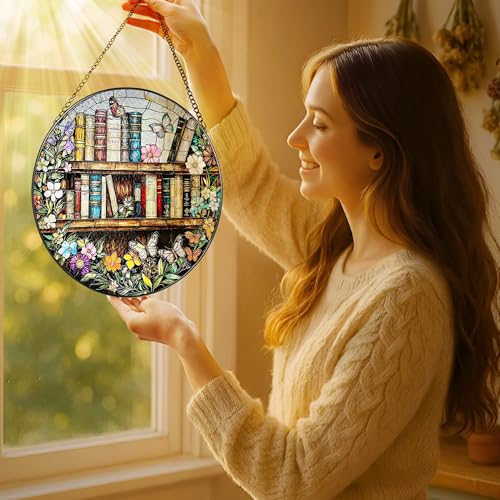 8'' Stained Glass Suncatcher Ornament (Book)