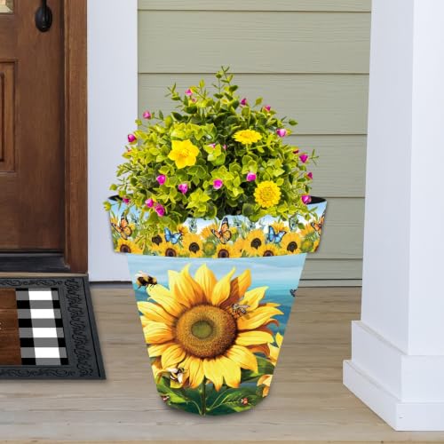 Summer Planter 14" x 15" x 15" Sunflower Dance Large for Summer Planter