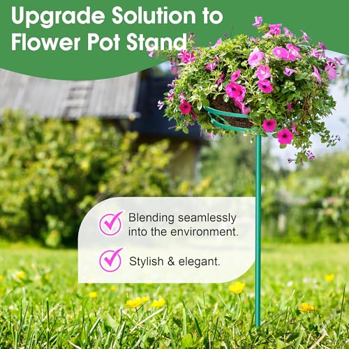 4 Pack Adjustable Outdoor Flower Pot Stand (Green)