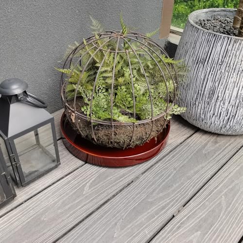 Ceramic Plant Saucer 14.5 Inch (14.5in(1 Pack) / Reactive Glaze Brown)