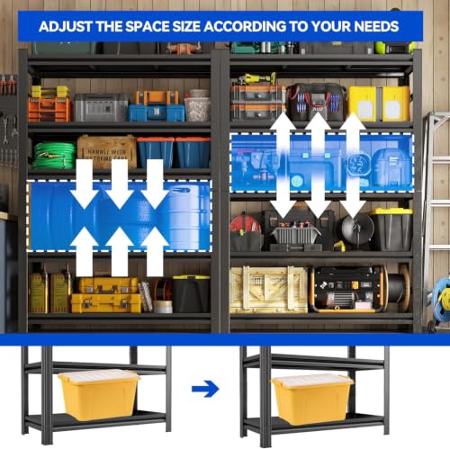 63''H Garage Shelving Heavy Duty Rack (4-Tier 63''H×36''W×12''D)