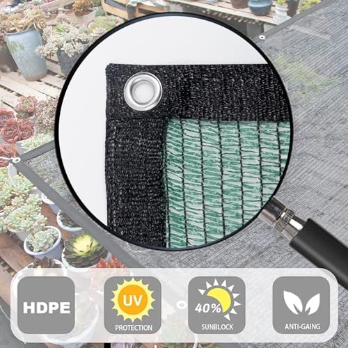 Shade Cloth for Garden (12FTx20FT / 40% Shade-Dark Green)