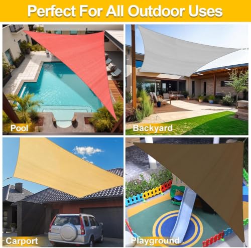24'X24' Sun Shade Sail Gray Curved Rectangle (Gray / 2 4' X 2 4')
