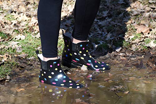 Women's Waterproof Ankle Rain Boots (10 / Multi)