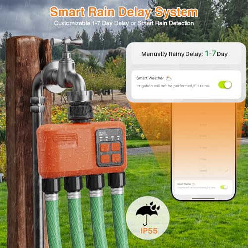 Smart WiFi Sprinkler Timer 4 Zone (4 Outlet)