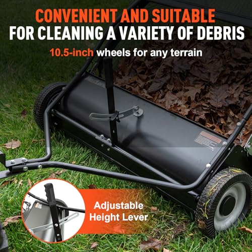 42 Inch Tow Behind Lawn Sweeper (Black)