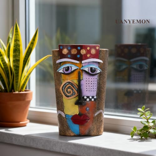 Picasso Abstract Face Planters Pots (Old Gold / Large)