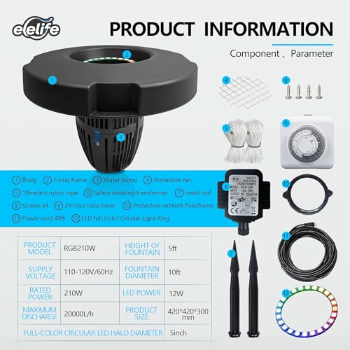 RGB Pond Fountain Aerator (RGB20000)