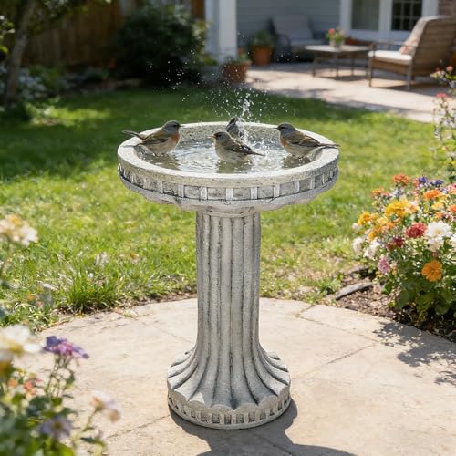 24" H Outdoor Bird Bath for Garden (Modern)