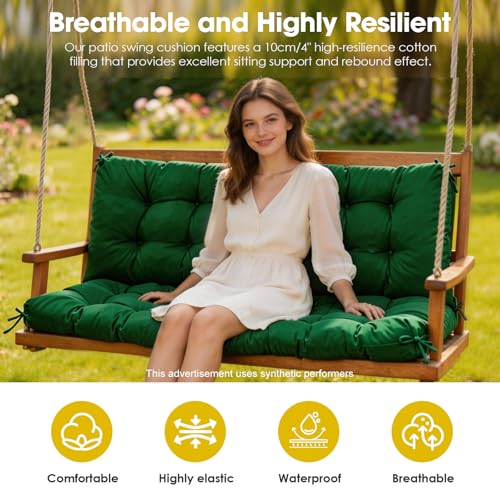 Porch Swing Cushions (Dark Green / 60x40in)