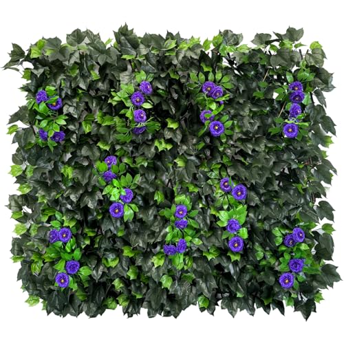 Artificial Expandable Ivy Privacy Fence Screen (BRANCH-PURPLE FLOWER)