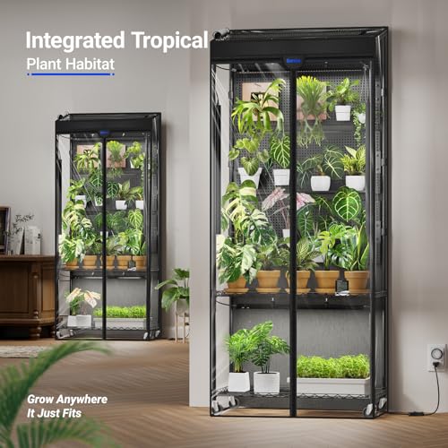 LH750 Pegboard Indoor Greenhouse with Grow Light (5000K-LH750 / 29.5x13.8x67.9IN w/ Tent)