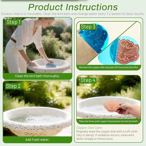 2 Pack Bird Bath Copper Disk (2Pcs)