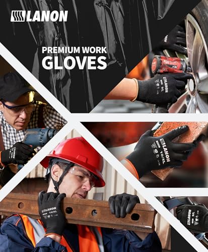 LANON Safety Work Gloves for Men and Women (36 Count)