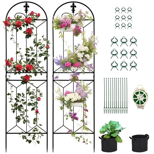 2 Pack Metal Garden Trellis Outdoor
