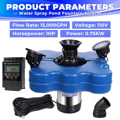 Pond Fountain Aerators with Light (Blue B)