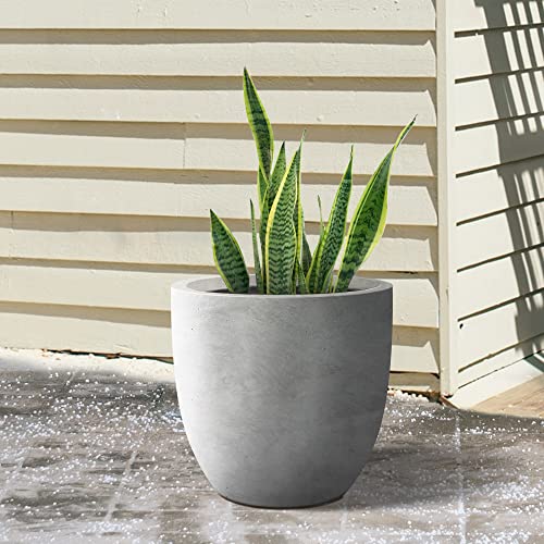 Large Round Bowl Pale Gray Concrete Planter 18" Dia