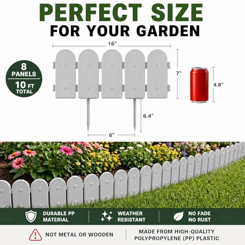 Garden Border Plastic Edging (Gray / 10ft.)