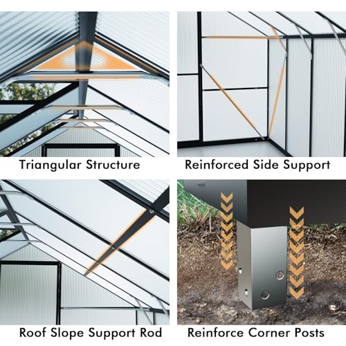 8X14FT Green House with Thermometers