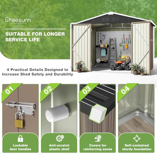 8x6FT Outdoor Storage Shed (8x6 / Brown)