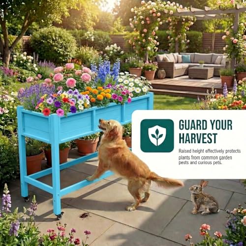 Raised Garden Bed HDPE (47x18x31in / Aruba Blue)