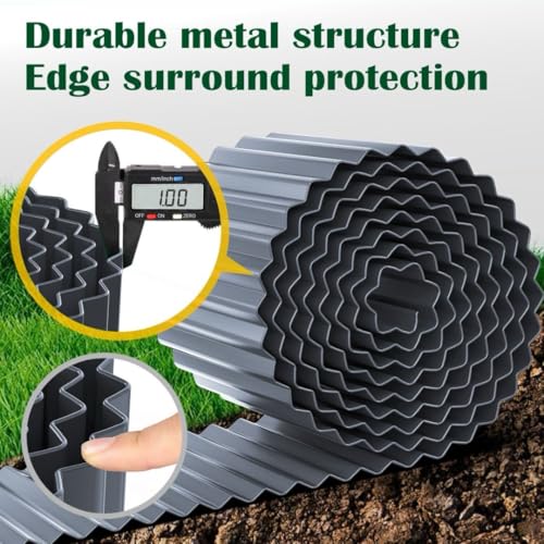 Corrugated Metal Garden Edging 8" x 20Ft (Dark Gray)