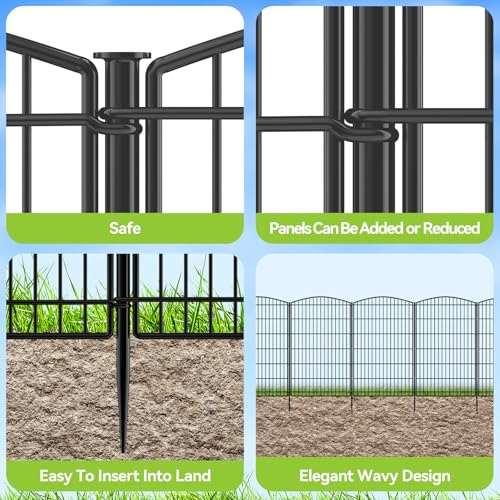 Decorative Garden Fence 6 Panels 13ft (6 Panels 13ft(L)-42"(H) - Without Gate)