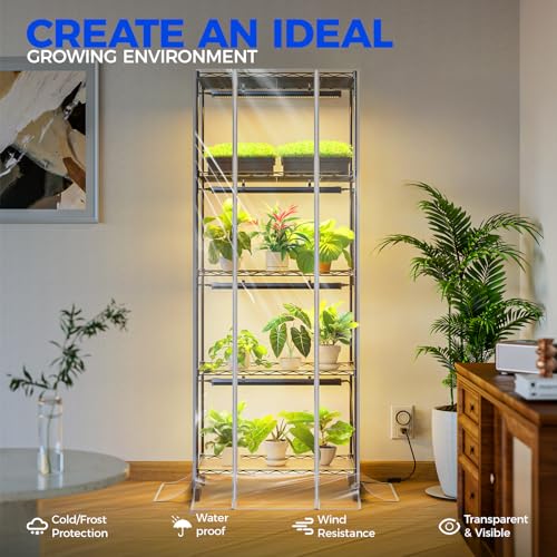 CX91Z Indoor Greenhouse with Grow Lights 5 (Yellow-CX91Z / 23.6x13.8x59IN w/ Tent)